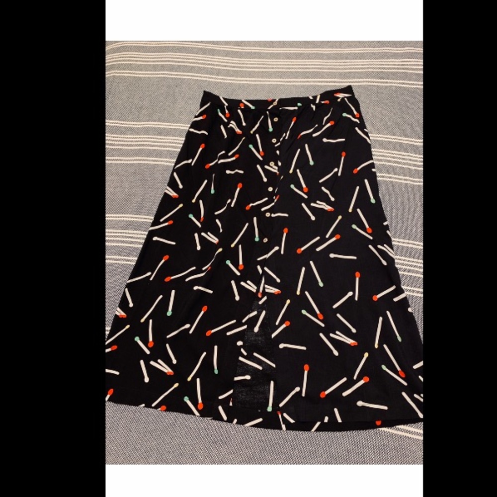 Louche Start me up (match sticks) midi skirt.